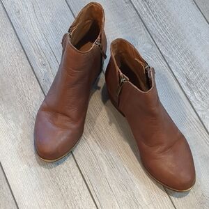 Lucky Brand Brown Ankle Booties with Side Zippers